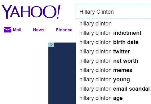 Yahoo Search results for Hillary Clinton